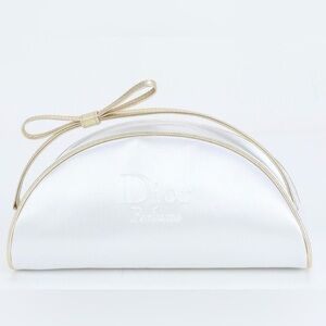 Dior satin Cosmetic Bag with Gold Trim